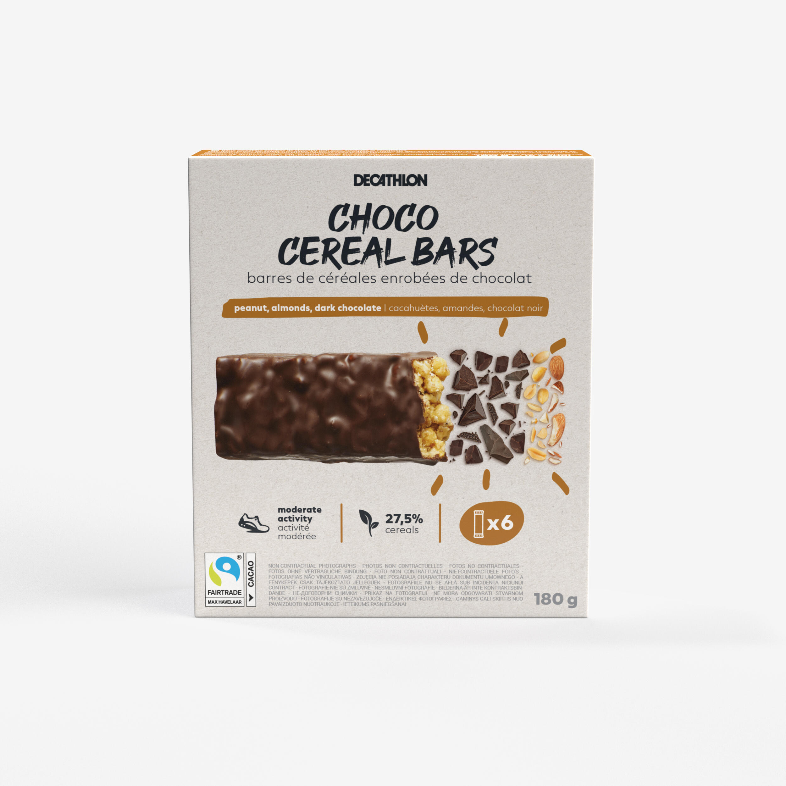 DECATHLON Coated Cereal Bar X6 Peanuts Almonds
