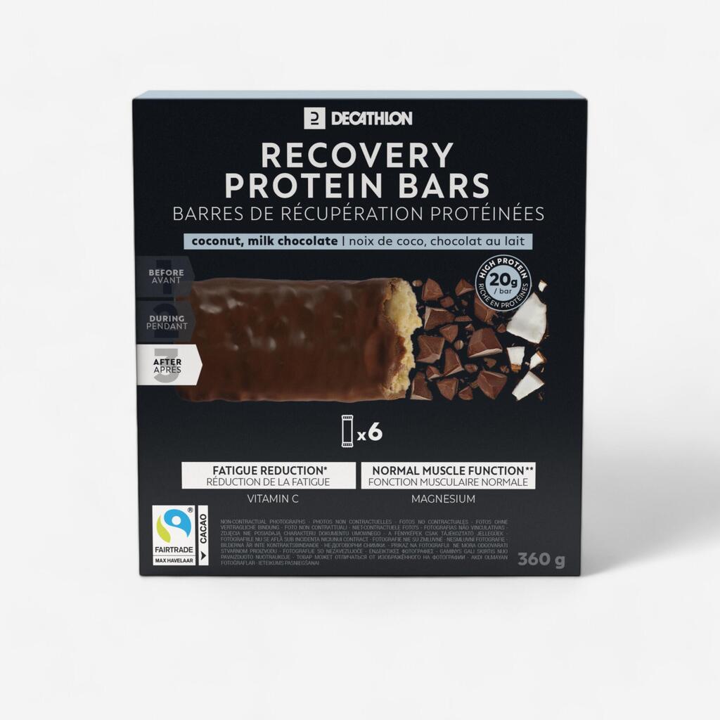 Milk chocolate and coconut recovery protein bar, pack of 6