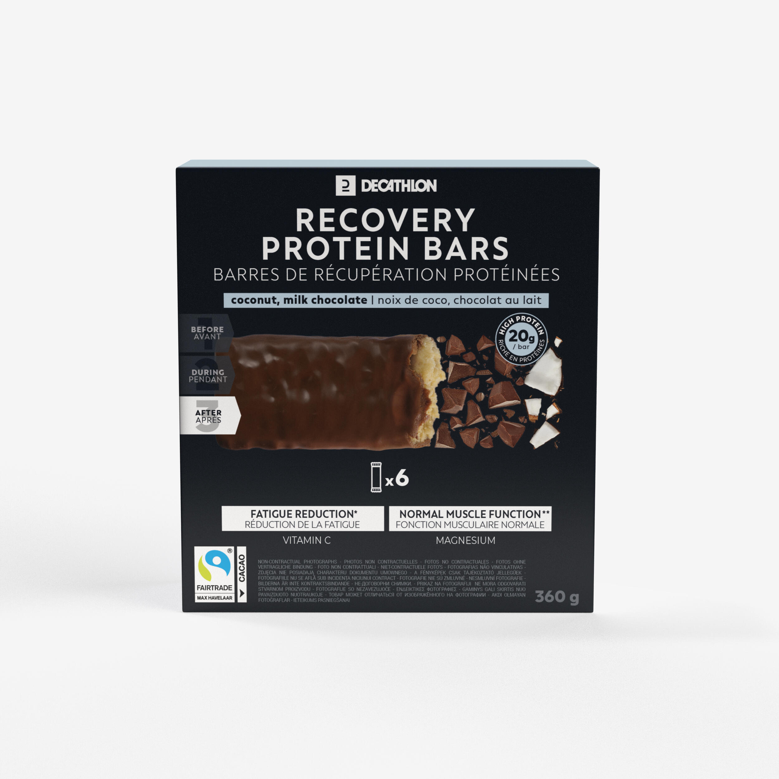 DECATHLON Recovery Protein Bar Six-Pack - Chocolate/Coconut