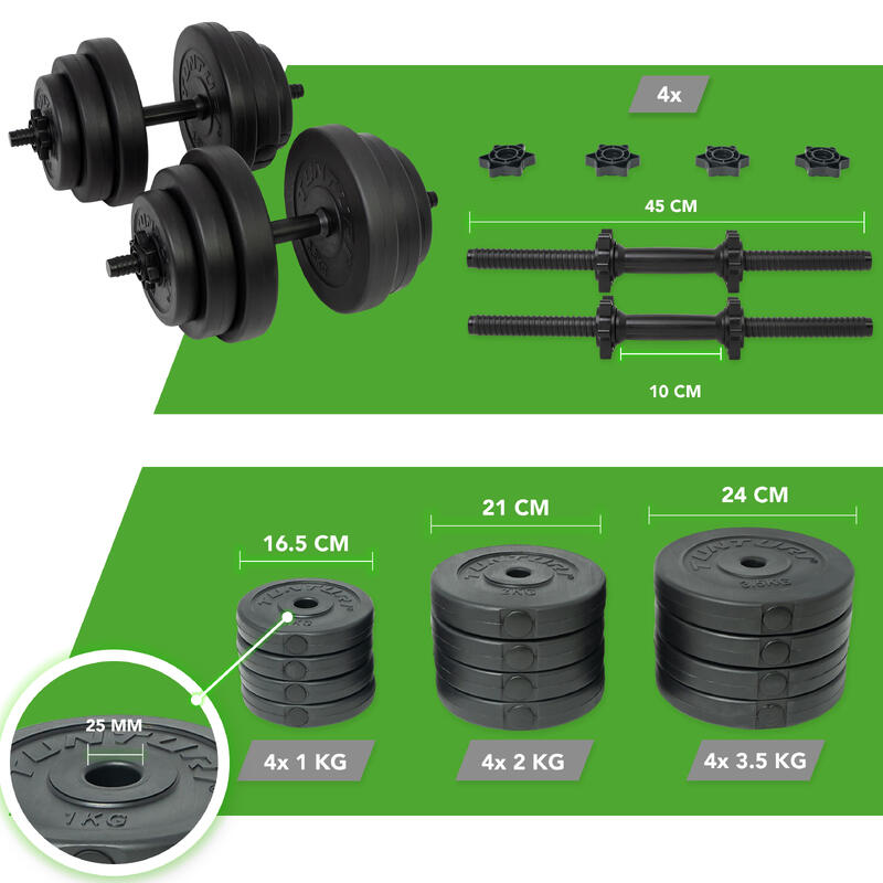 Kit Haltères Vinyl 28 kg Tunturi