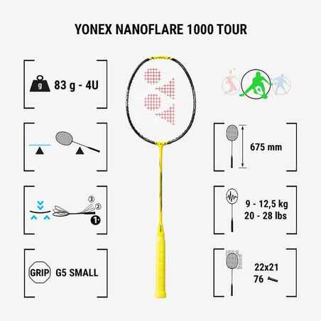 Badmintono raketė „Nanoflare 1000 Tour“, geltona