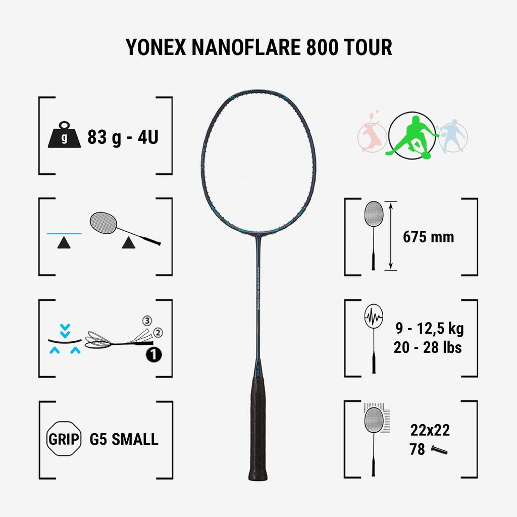 Badmintono raketė „Nanoflare 800 Tour“, be stygų