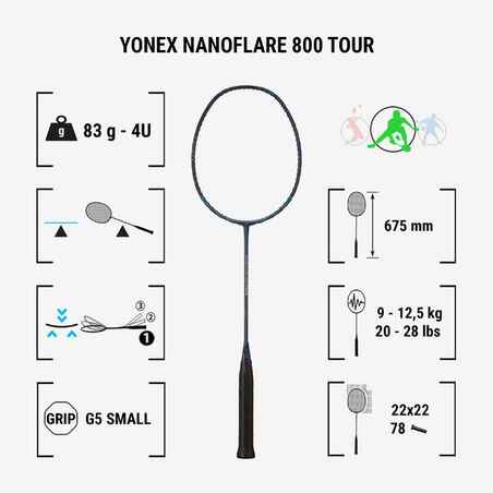 Badmintono raketė „Nanoflare 800 Tour“, be stygų