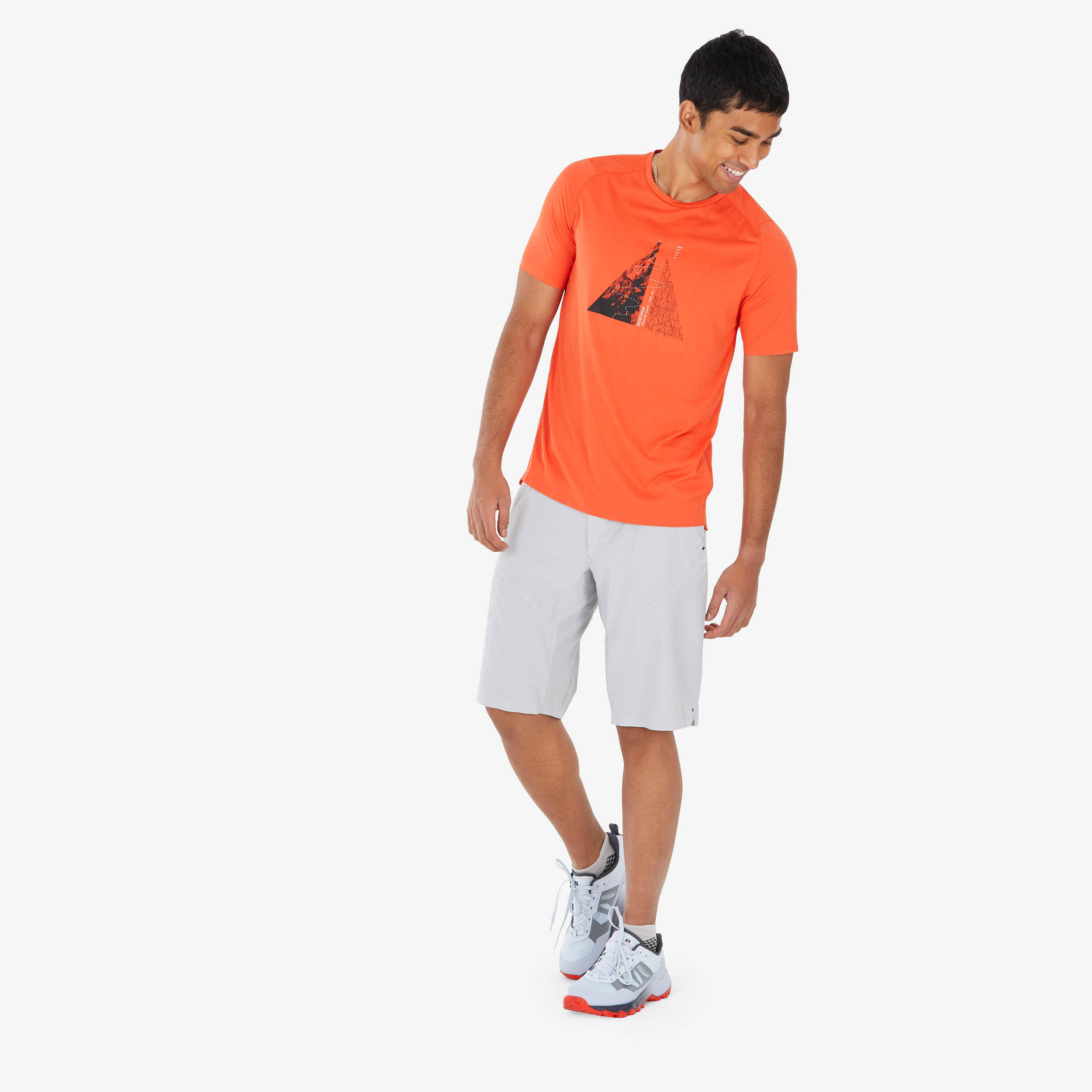 Men Dry Fit Shorts with Belt Pale Grey - MH100 -  3