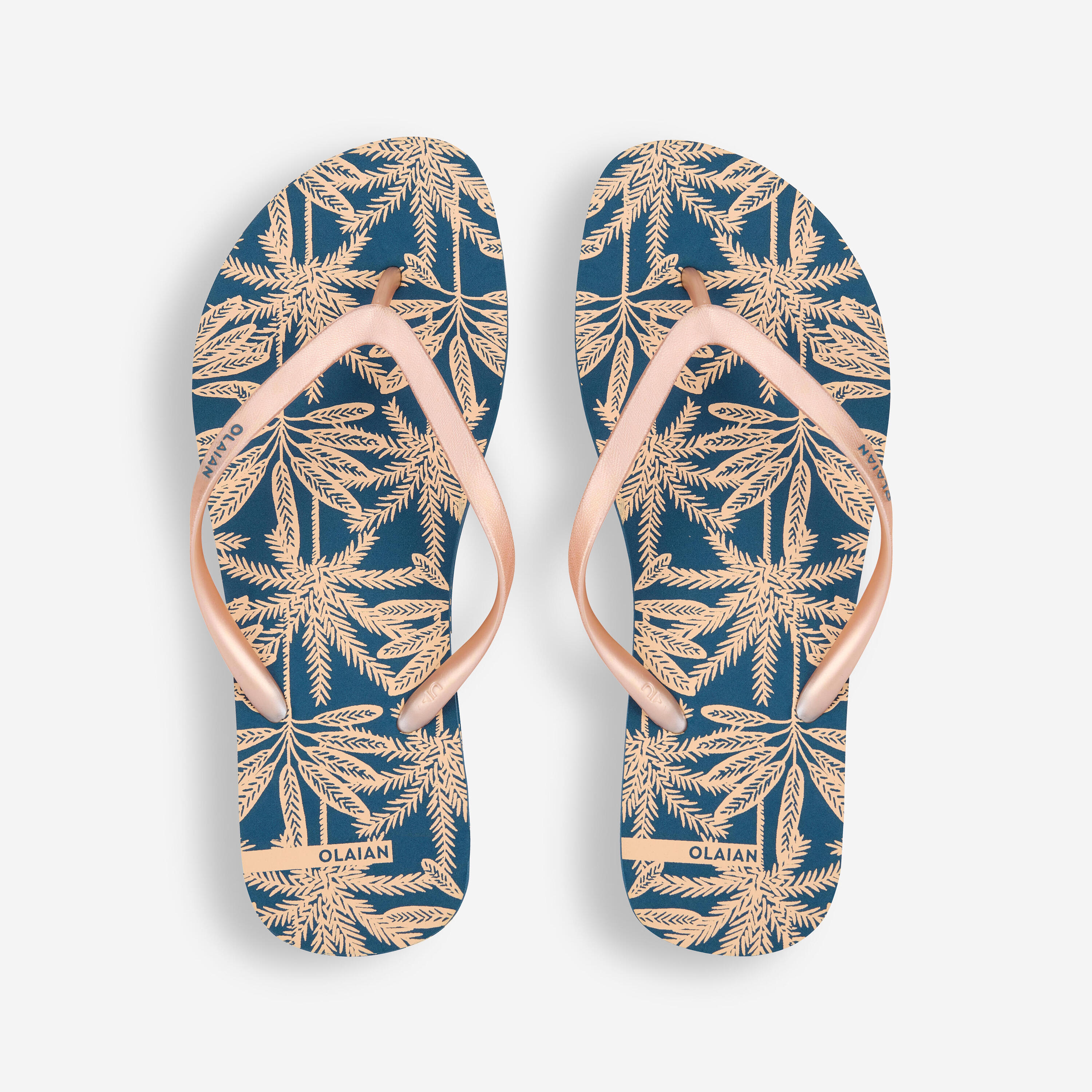 Women's flip-flops - 120 Lino blue pink 2/5