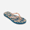 Chanclas Mujer 120 Lino Azul Rosado