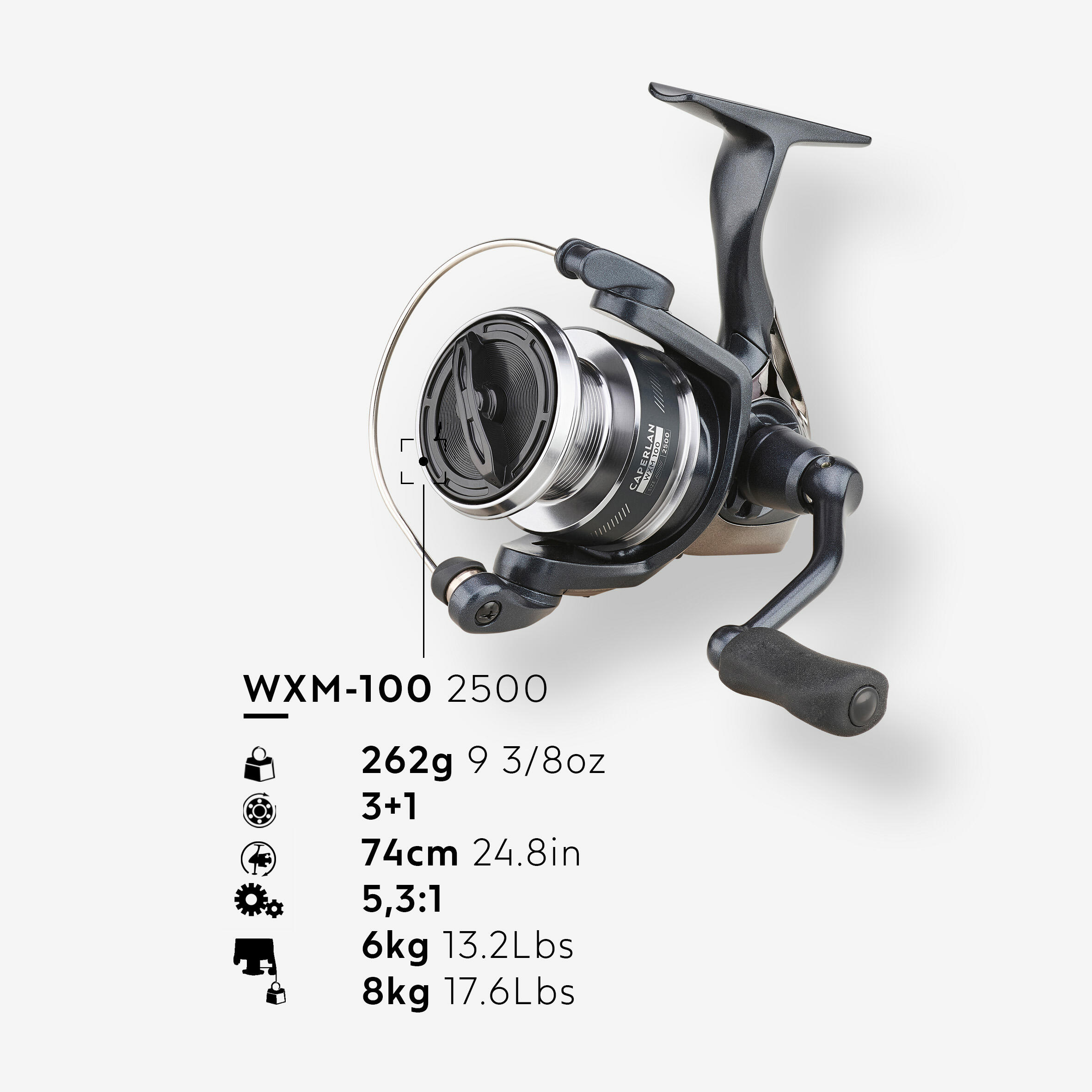 Lure Fishing Reel - WXM 100 2500 - CAPERLAN