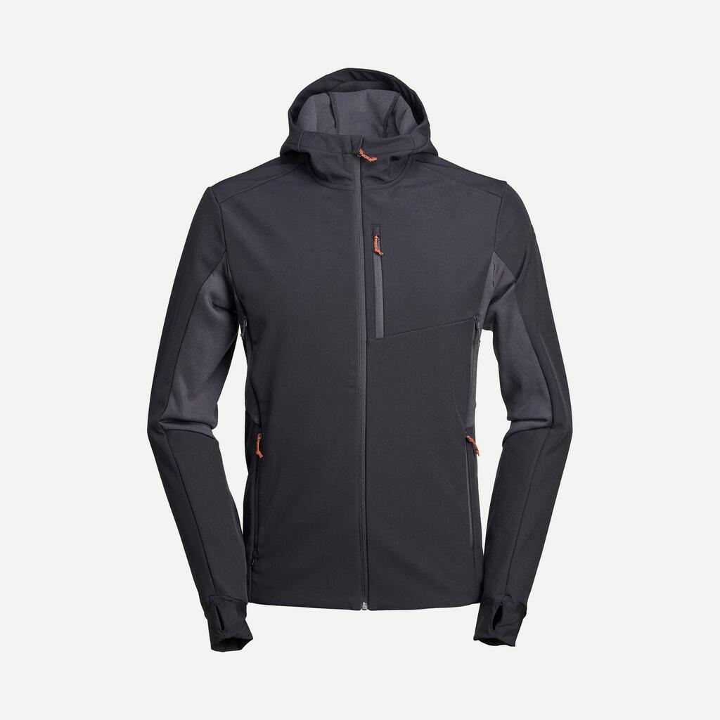 Chaqueta polar tipo shoftshell de trekking para Hombre Forclaz MT500 negro