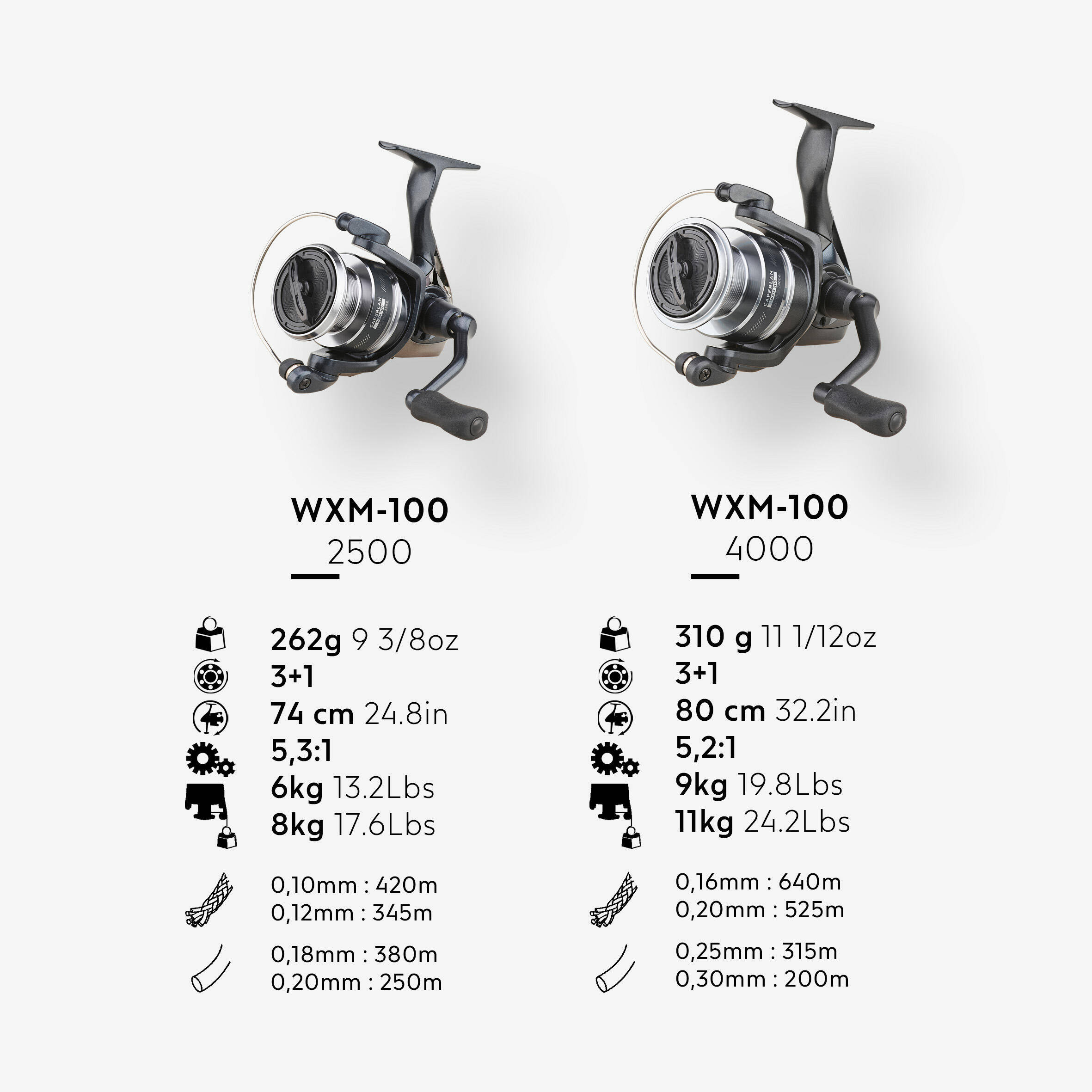 Lure fishing reel - WXM 100 2500 -  5