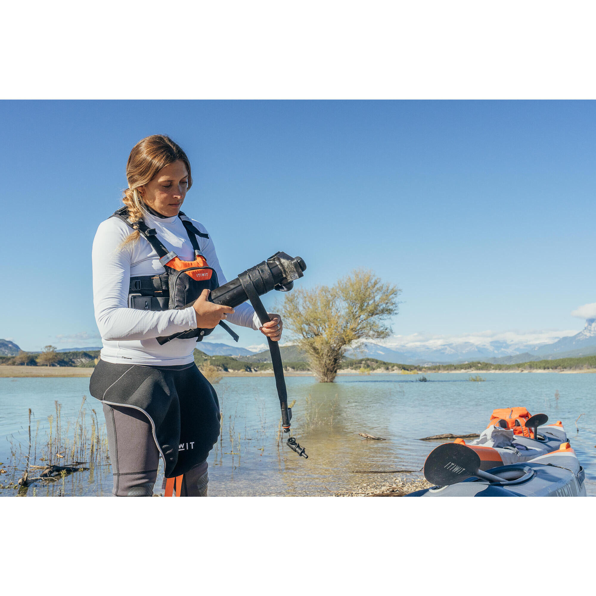 Stand up paddle and kayak double-action high-pressure compact pump 0-20PSI