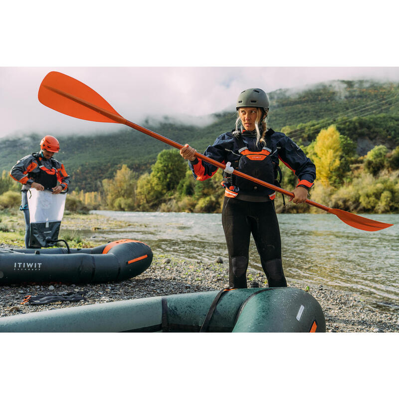 Pádlo na kajak a packraft skládací nastavitelné 205–215 cm čtyřdílné oranžové