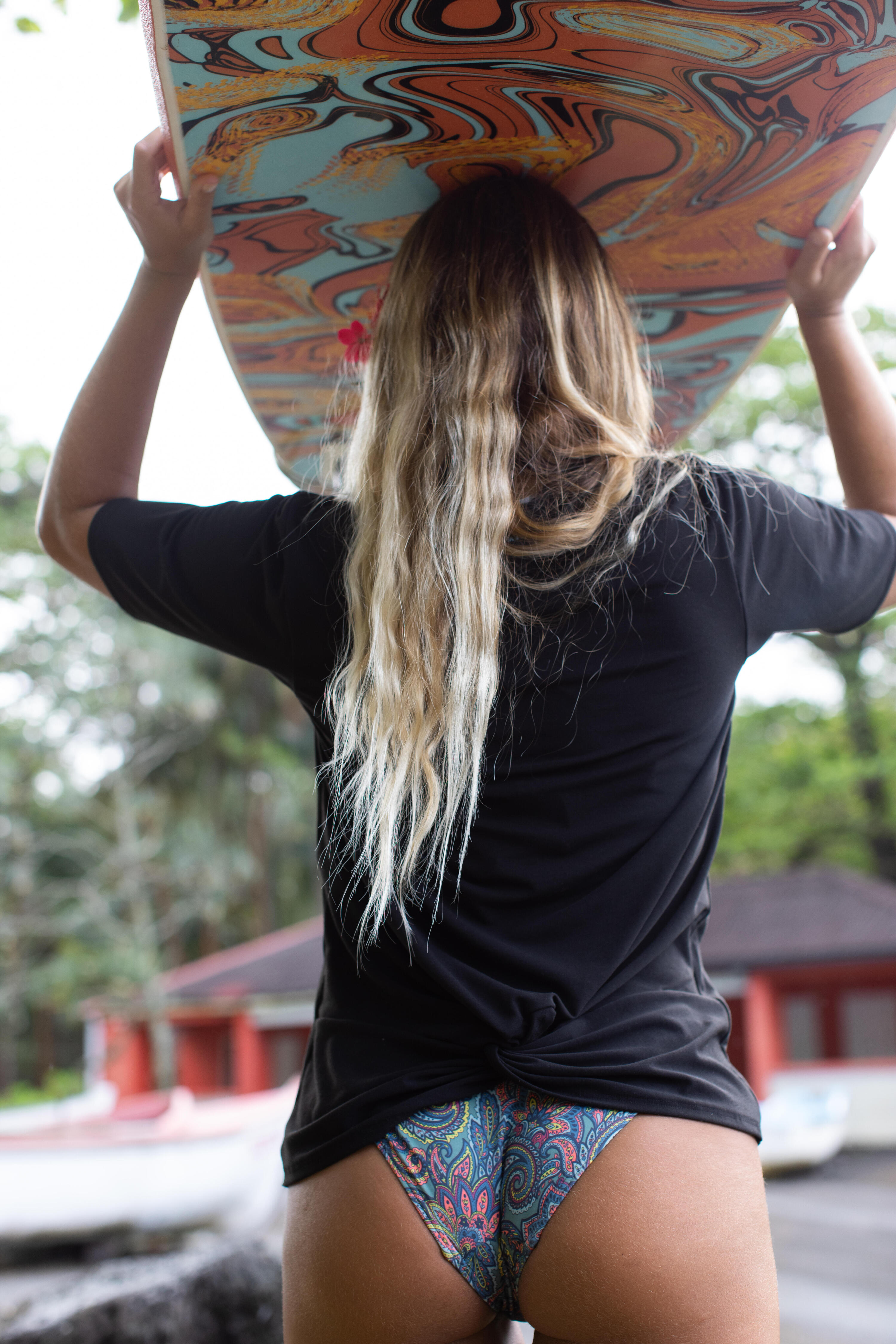 Uv-werend zwemshirt met korte mouwen dames Emily zwart 5/7