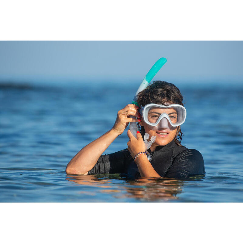 Kit Buceo Máscara + Tubo Snorkel 100 Adulto Azul Claro