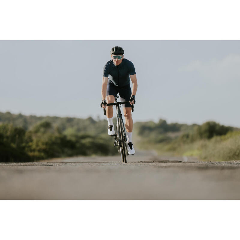 CAMISOLA DE MANGA CURTA VERÃO CICLISMO DE ESTRADA HOMEM ENDURANCE AZUL-ARDÓSIA