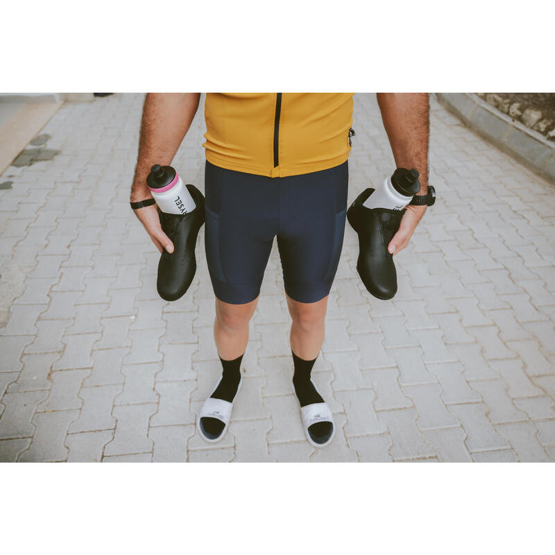 Calções Justos com Alças Ciclismo Homem Endurance Azul