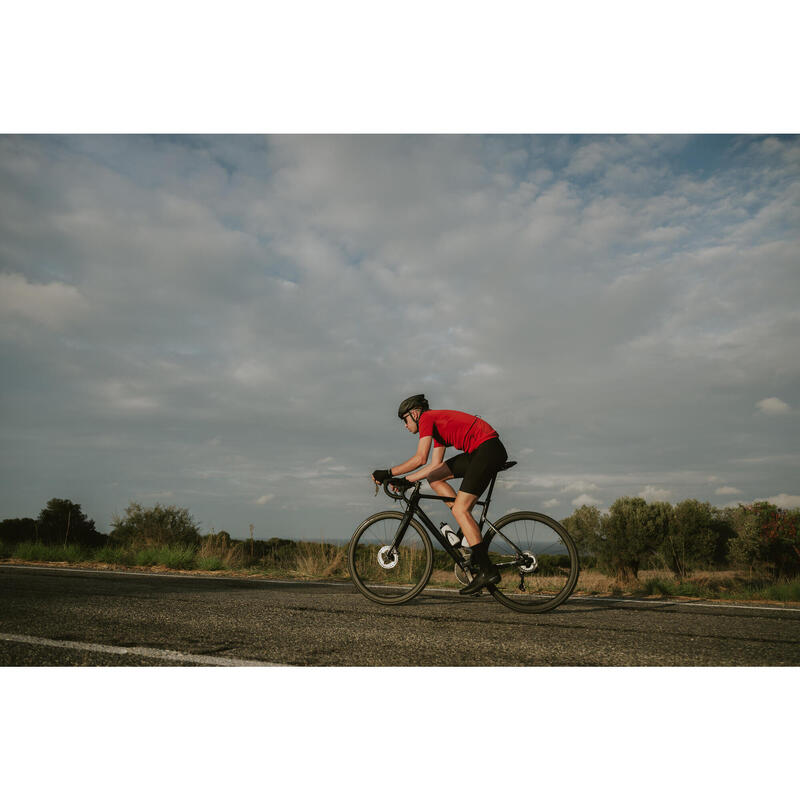 MAILLOT  VELO ROUTE MANCHES COURTES ETE  HOMME - ENDURANCE ROUGE BRIQUE