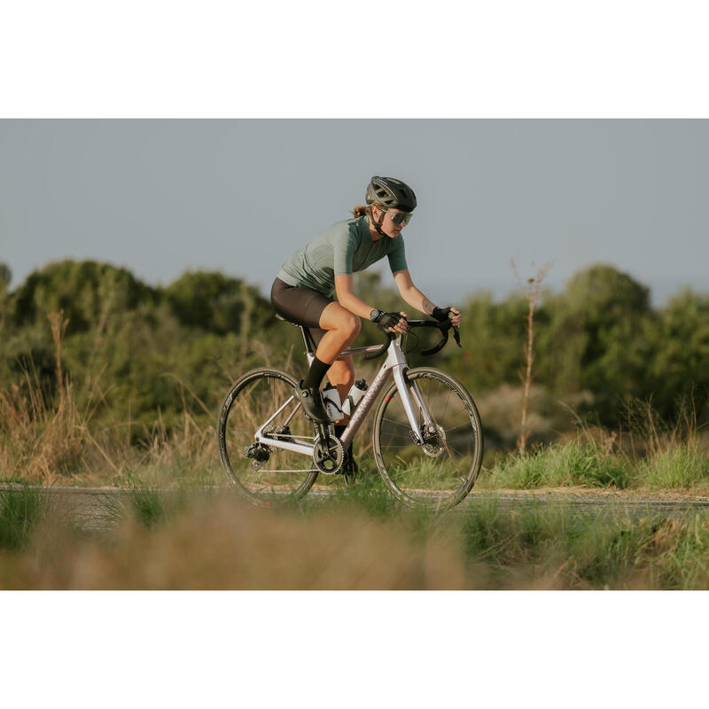 Culotte ciclismo corto con tirantes Mujer Endurance Negro