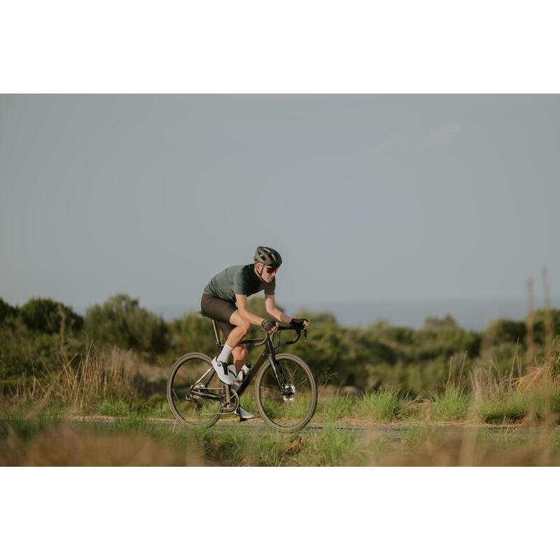 Fietsbroek met bretels voor heren Endurance zwart