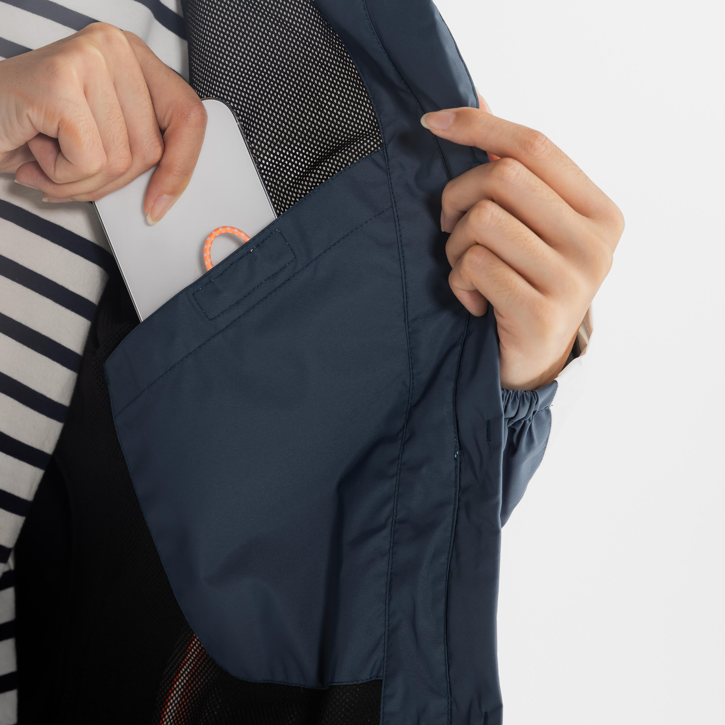 Gebraucht - Segeljacke Regenjacke Damen wasserdicht Sailing 100 grau/weiß 36/54