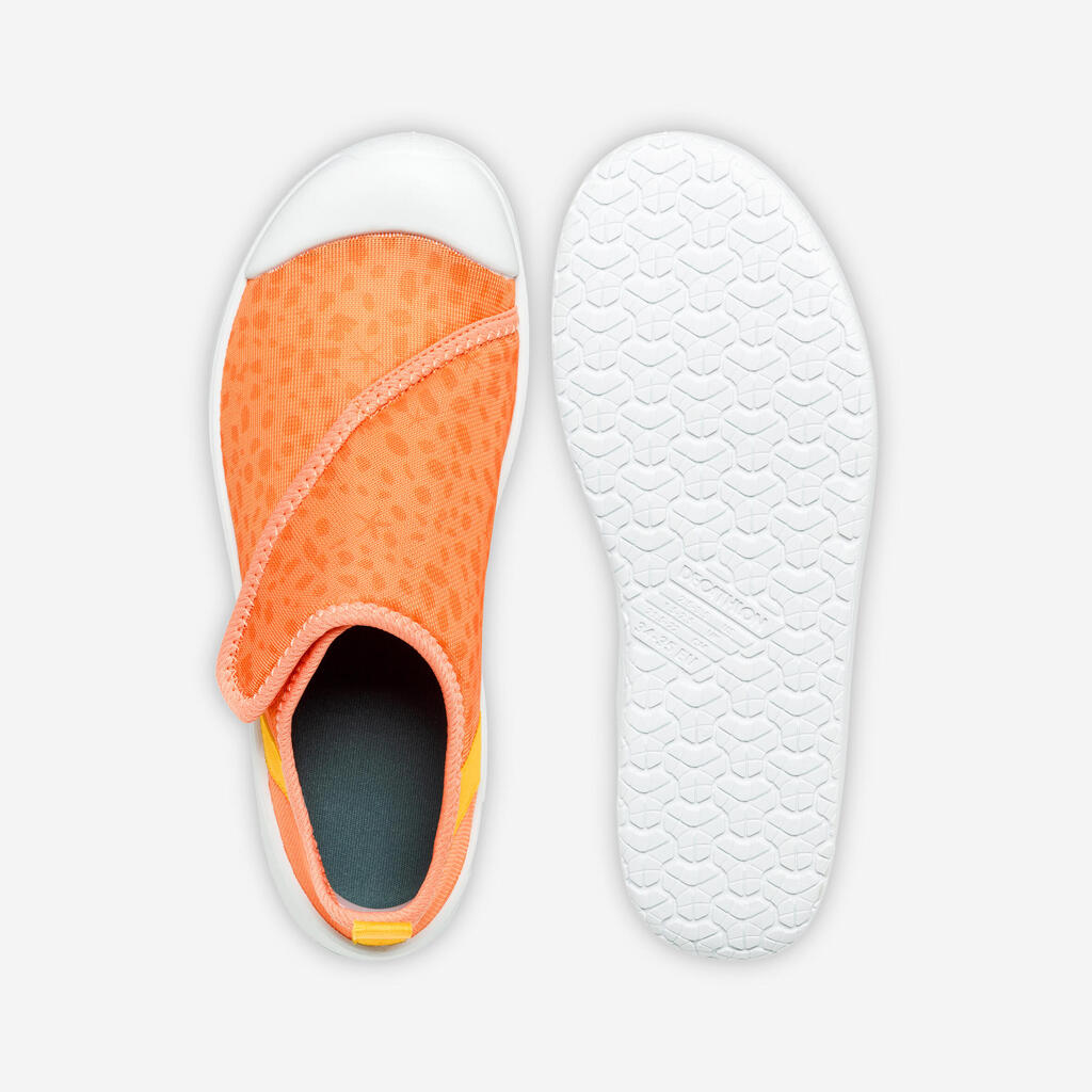 Chaussures aquatiques avec scratch Enfant - Aquashoes 120 abricot