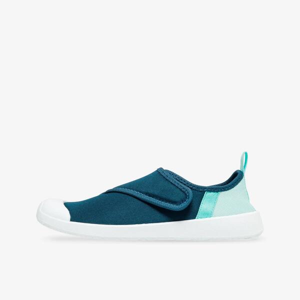 Child's blue water shoe with a strap