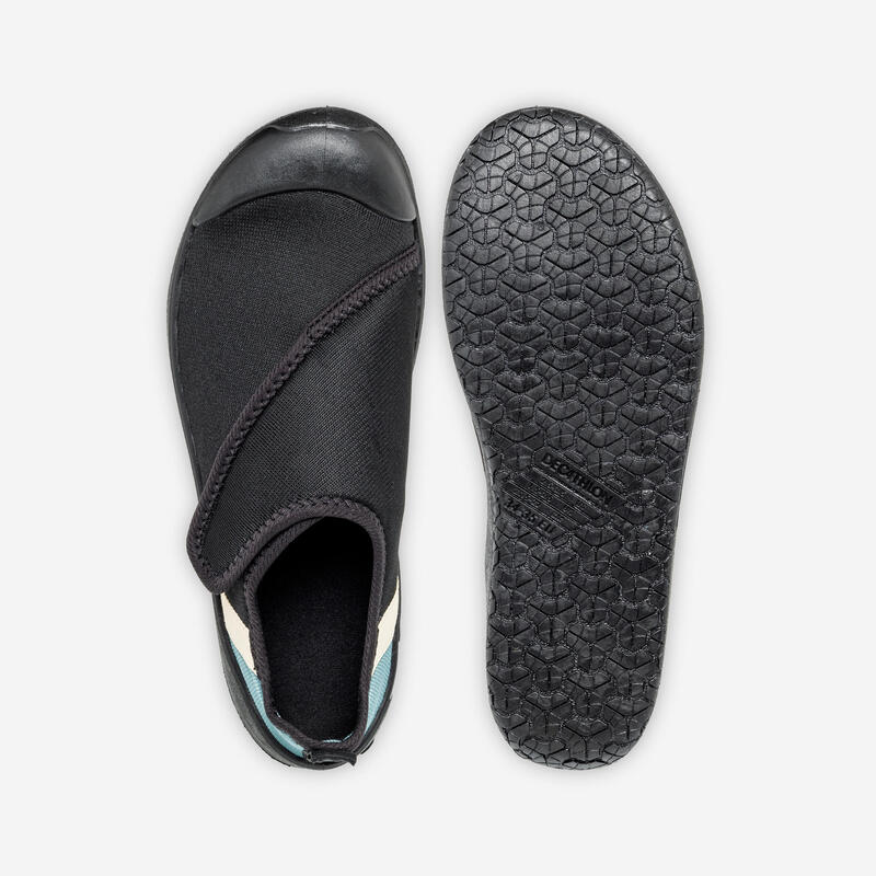 Aquaschuhe Kinder Klettverschluss 120 schwarz