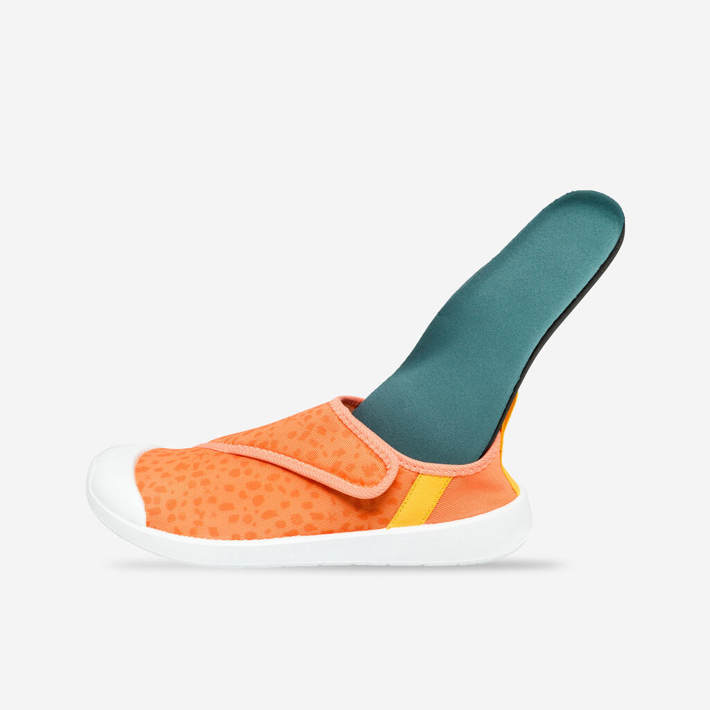 Chaussures aquatiques avec scratch Enfant - Aquashoes 120 abricot