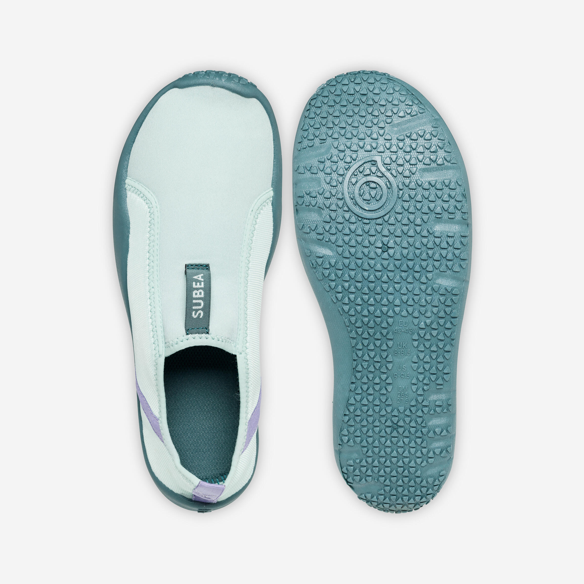 Adult's elasticated water shoes - Aquashoes 120 Eucalyptus 3/8