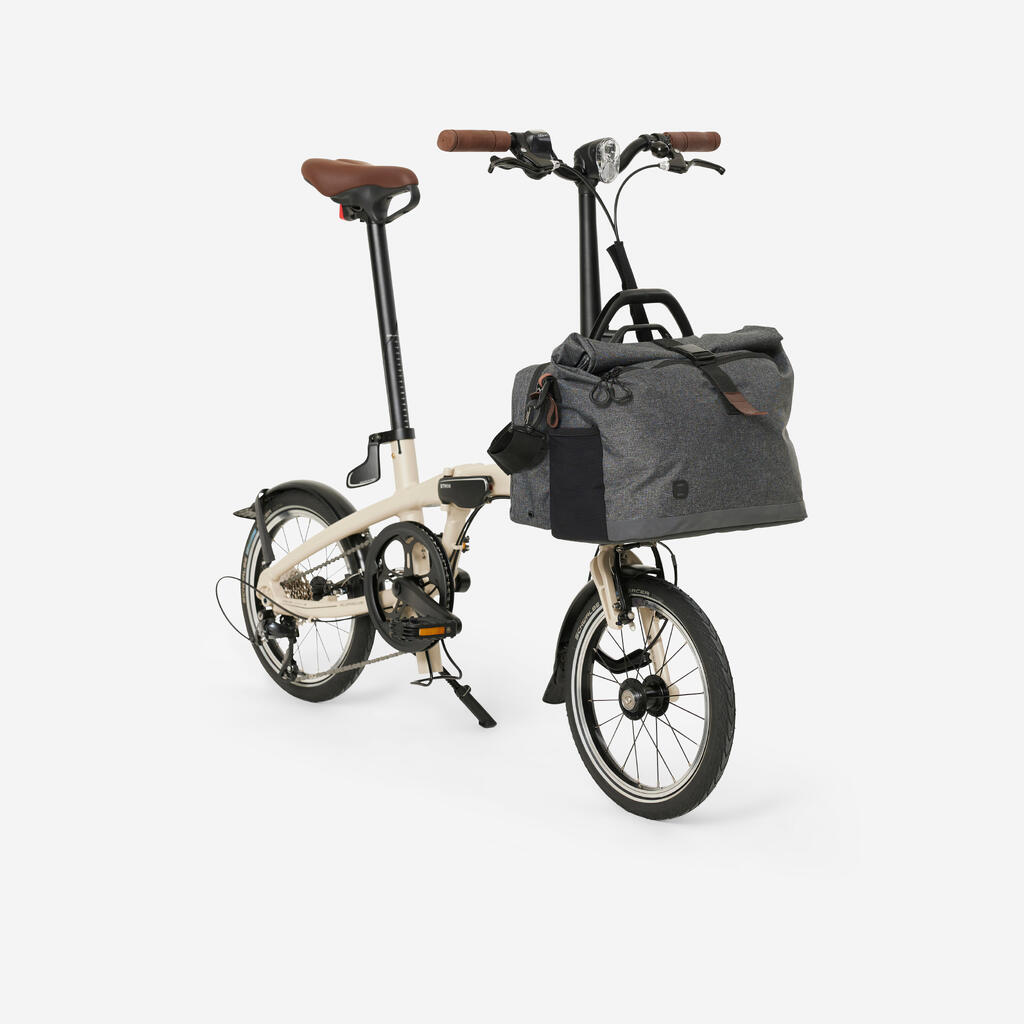 16-inch ultra-compact 1-second lightweight folding bike, grey