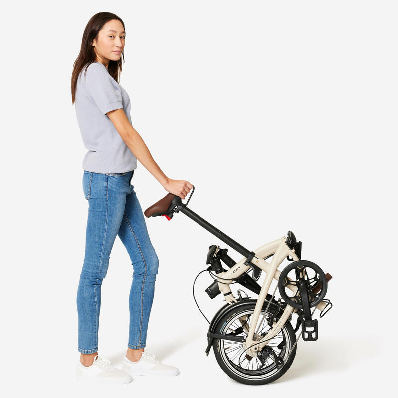 VOUWFIETS ULTRA COMPACT FOLD LIGHT 1 SECOND BEIGE