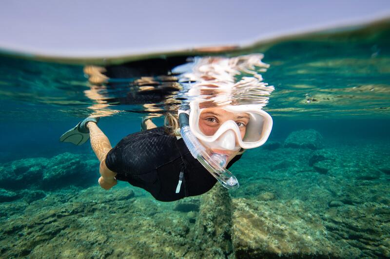 Zestaw do snorkelingu Subea Maska Fajka z zaworem 100 