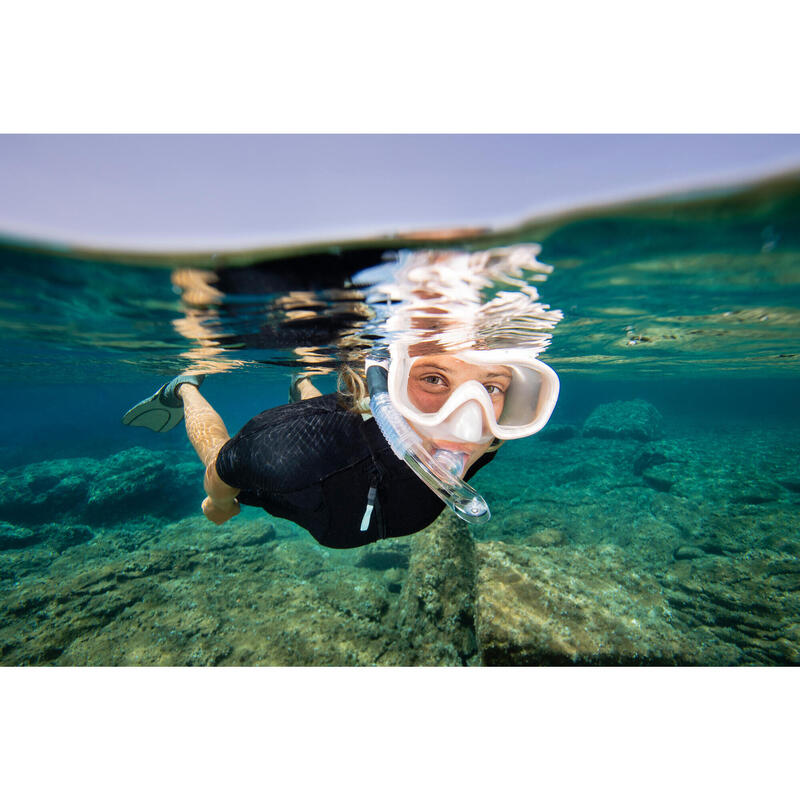 Kit Snorkeling Mască și Tub 100 Roz-Gri Adulți