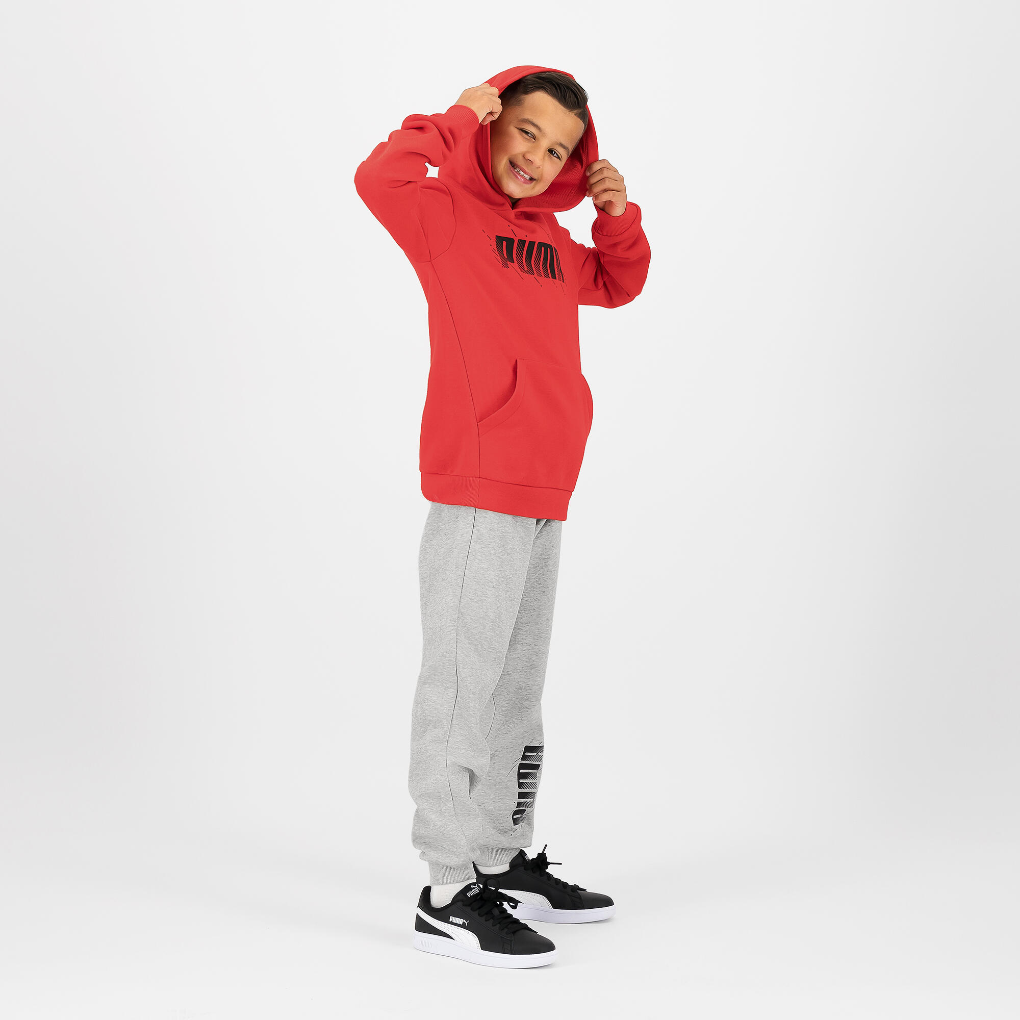 Sweat à capuche imprimé Puma enfant - rouge 5/5
