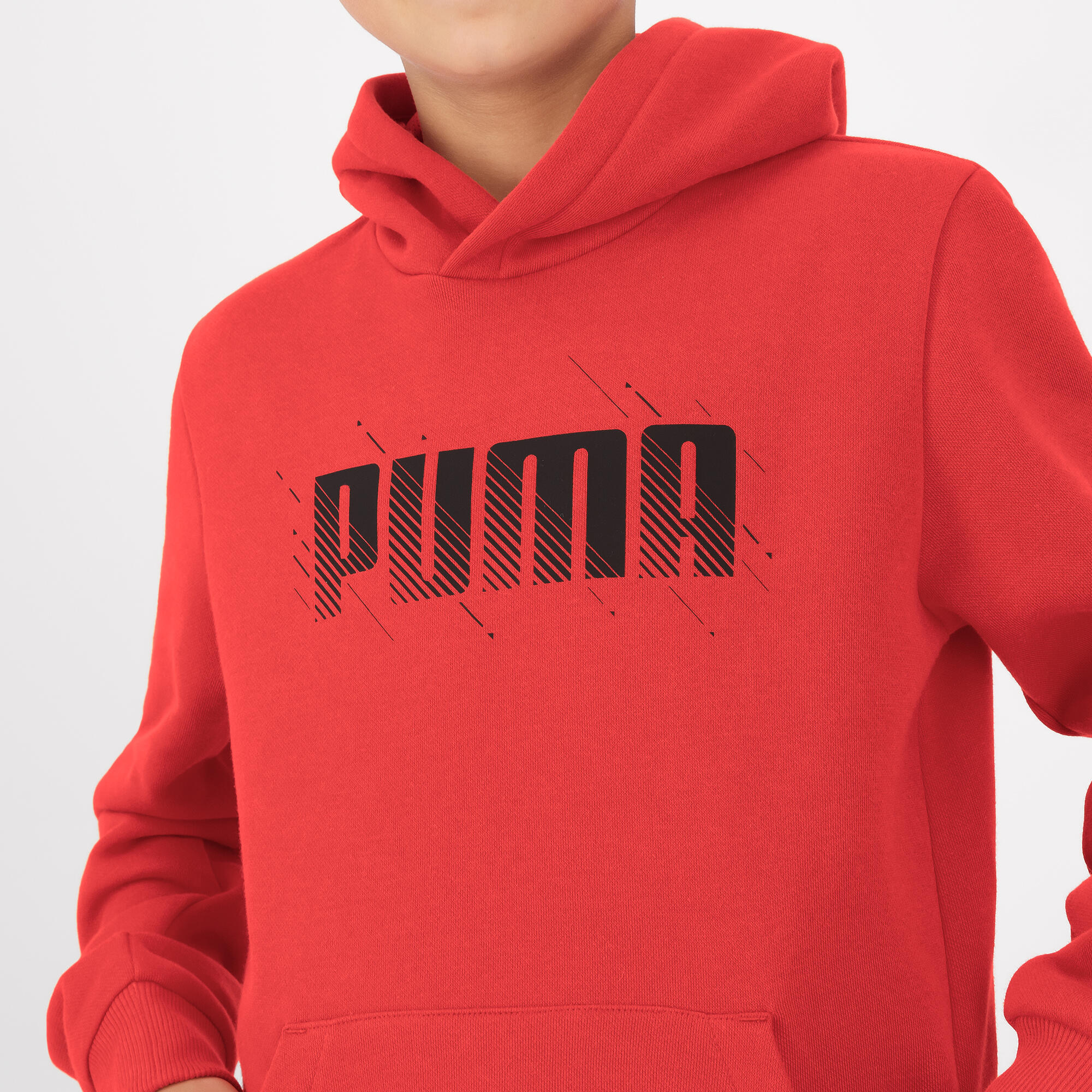 Sweat à capuche imprimé Puma enfant - rouge 2/5