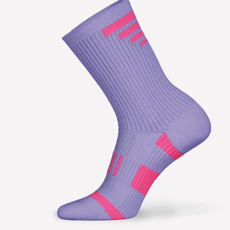 兒童舒適跑步襪（2 雙入）－紫色粉色