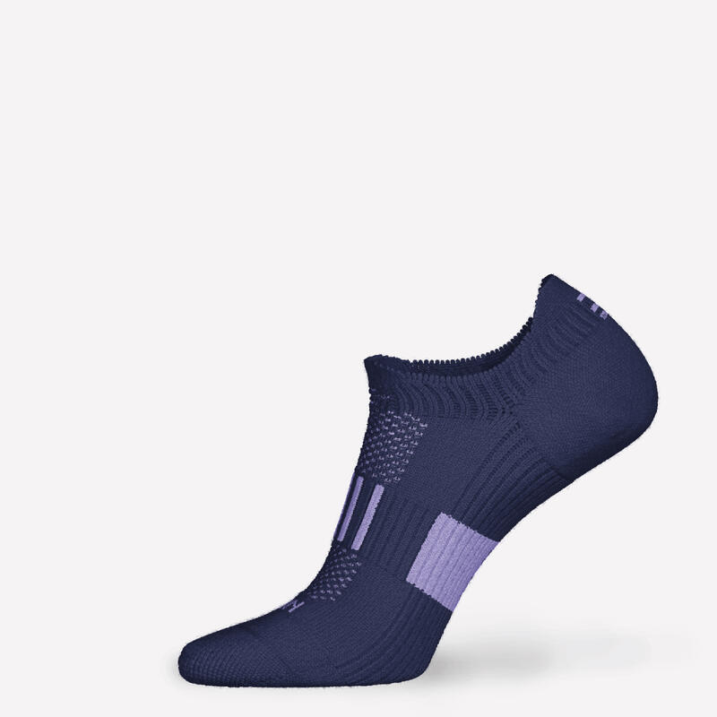 KIPRUN 500 low kids' comfort running socks 2-pack - purple navy