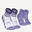 Conj.X2 meias de running conforto Criança - KIPRUN 500 mid liso e riscas violeta