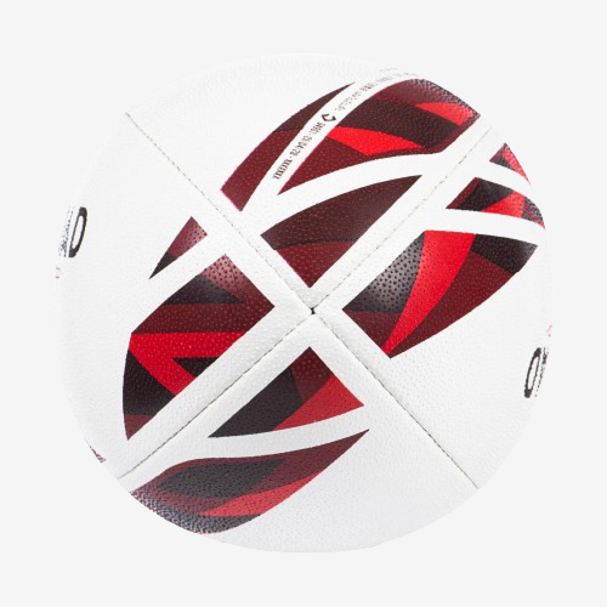 Rugby Ball R500 Match Size 4 - Red/White 6/7