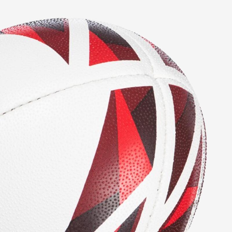 Bola de Rugby R500 Tamanho 4 para Jogos Vermelho/Branco