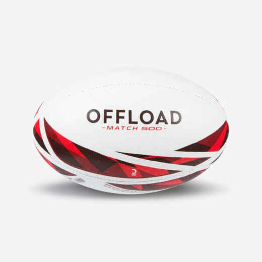 Rugby Ball R500 Match Size 4 - Red/White