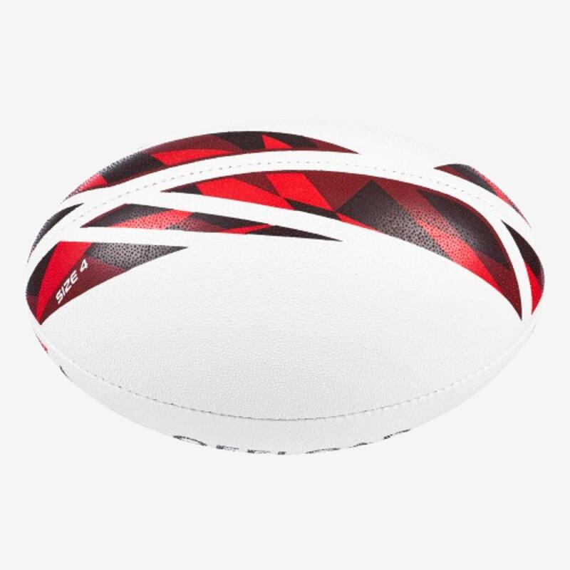 Rugbybal R500 maat 4 match rood/wit