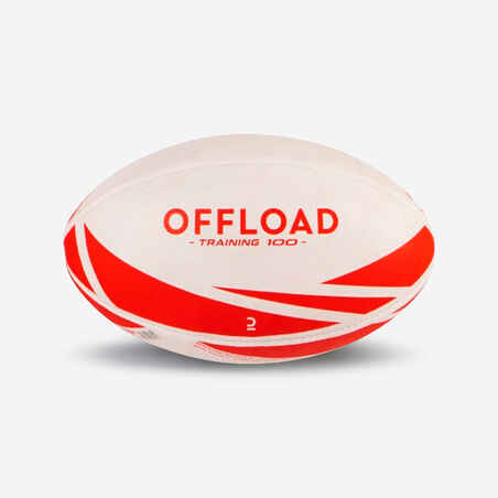 Balón de rugby R100 training talla 4 rojo