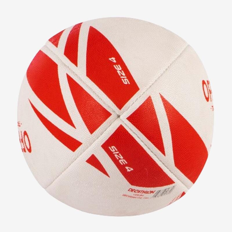 Pallone rugby R 100 taglia 4 rosso