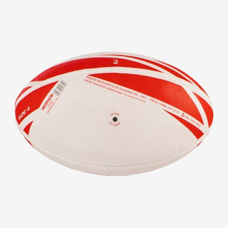 Pallone rugby R 100 taglia 4 rosso
