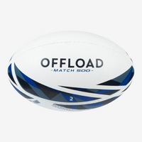 BALLON DE RUGBY Taille 5 - R500 match Bleu