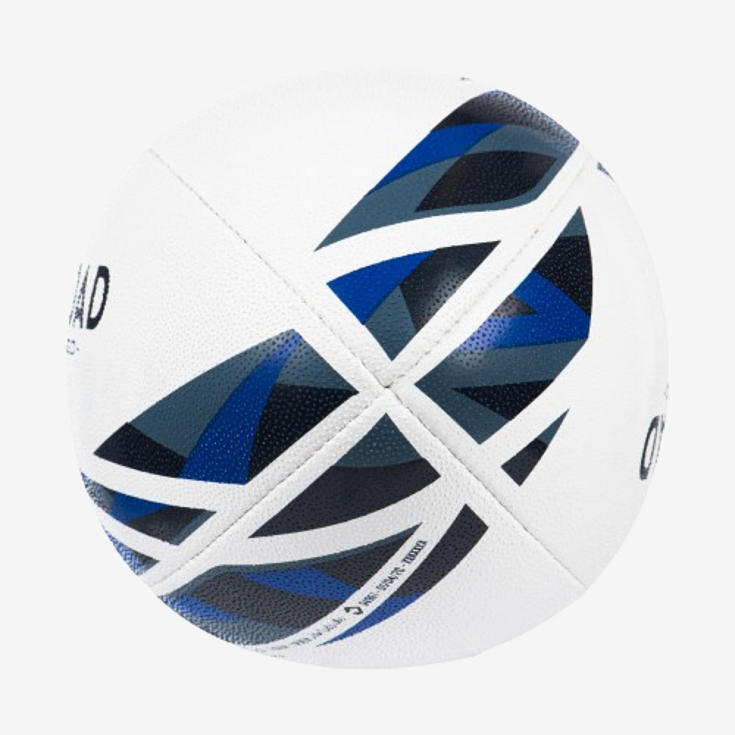 Size 5 Rugby Ball - R 500 White/Blue - OFFLOAD