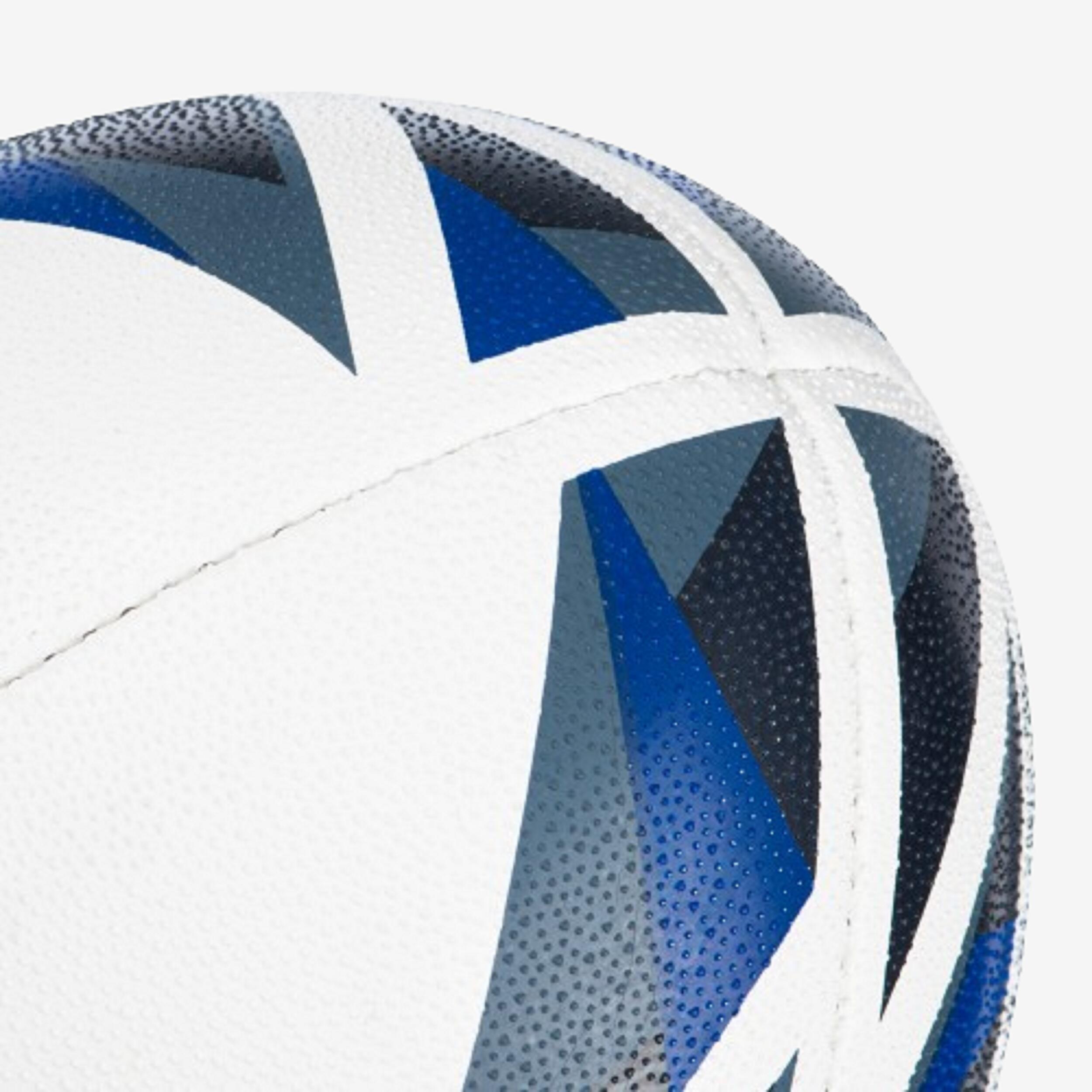 Size 5 Rugby Ball - R 500 White/Blue - OFFLOAD