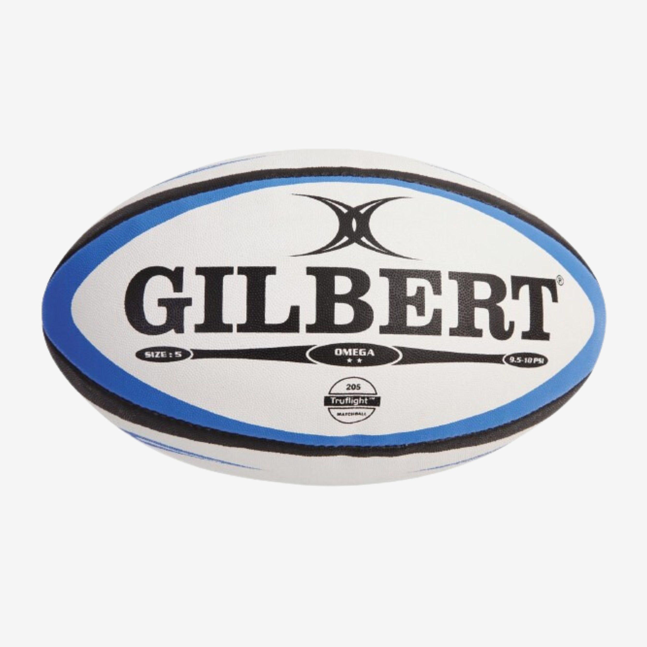 Ballon de rugby taille 5 - gilbert omega blanc bleu - Rugby - Gilbert- Clubs - Entreprises - Collectivités - Associations