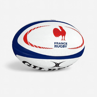 Ballon de rugby taille 5 - Gilbert Replica France blanc bleu rouge