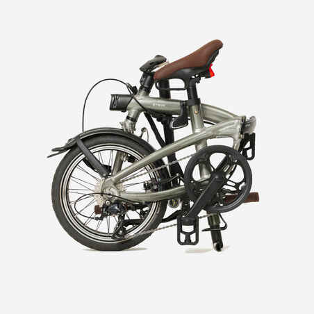 16-inch ultra-compact 1-second lightweight folding bike, grey